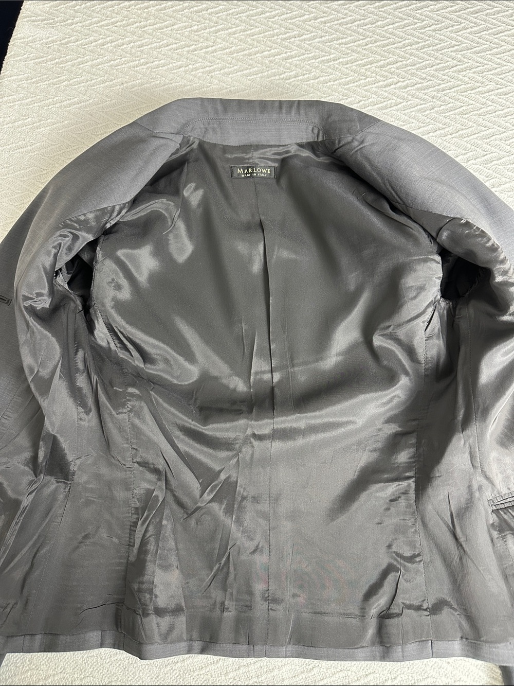 Marlowe wool Italy blazer minimalist gray quiet luxury business casual capsule - Picture 10 of 16